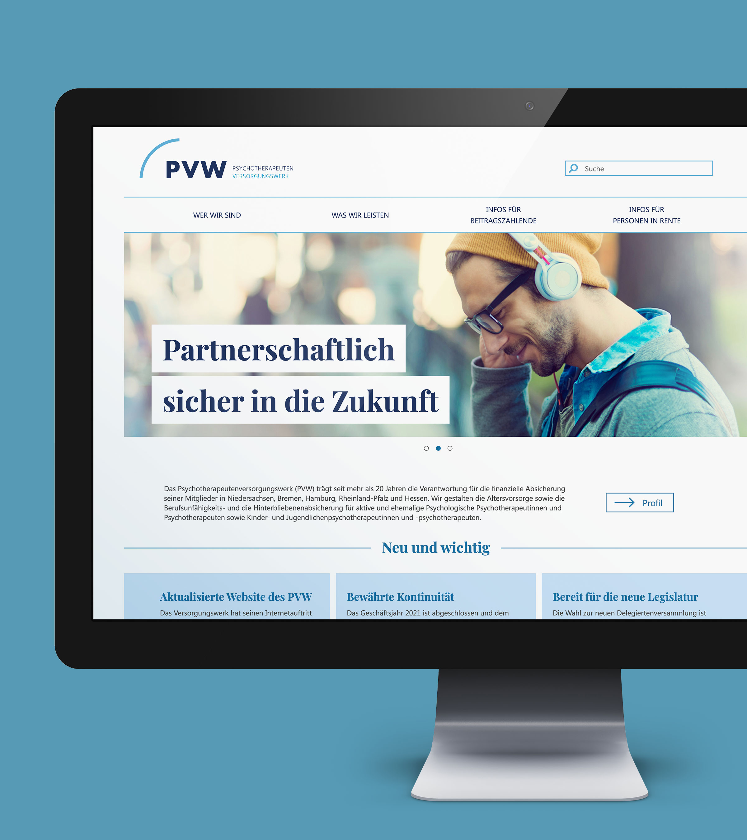 Website Psychotherapeutenversorgungswerk (PVW)